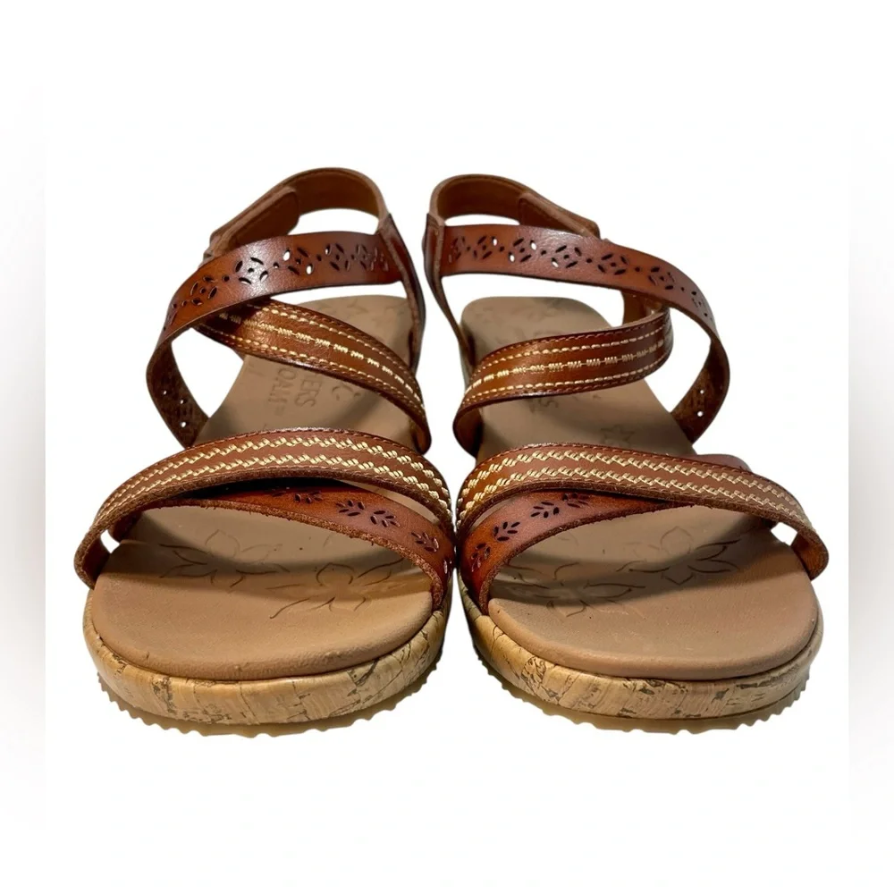 Skechers Cali Beverlee Delicate Glow Brown Wedge Sandals Womens Size 10 New